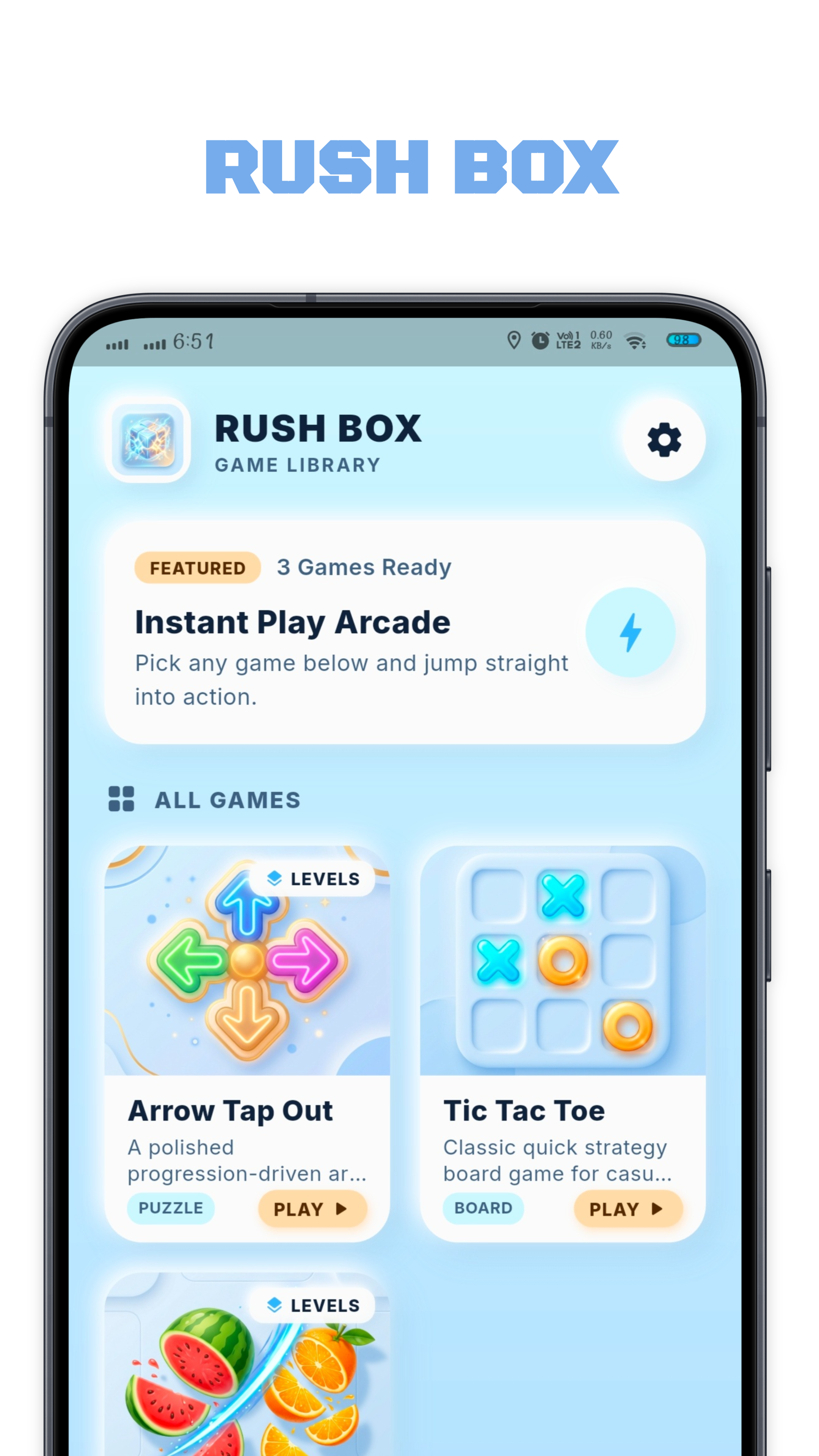 Rush Box Arcade Hub Gameplay